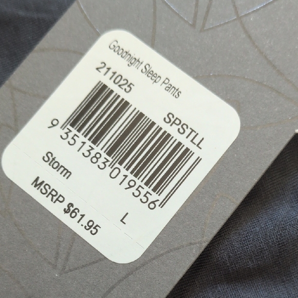 BOODY I NWT Storm Blue-Grey Drawstring Goodnight Sleep Lounge Pajama Pants, L - Picture 13 of 16